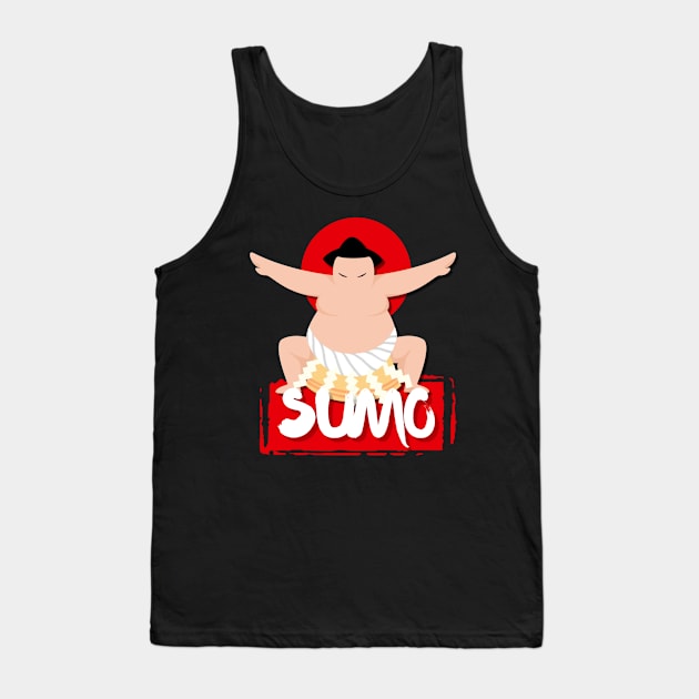 Sumo Showdown: Cartoon Sumo Wrestler Tank Top by Pieartscreation